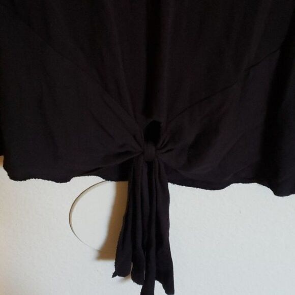 Vera Wang Black Bottom Wrap Long Sleeve Shirt XS - Picture 4 of 9